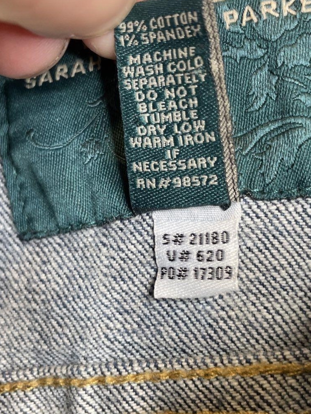 Bitten by Sarah Jessica Parker Y2K Blue Denim Jean Jacket Size Large - Picture 5 of 8